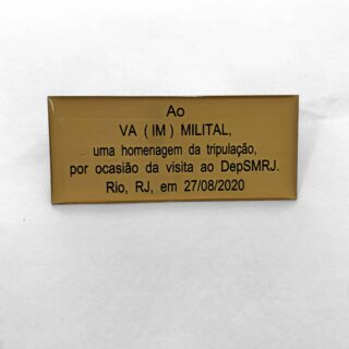 Placa despedida p/Panóplia ou Brindes